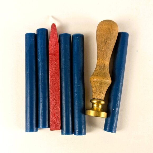 LOVE Wax Seal Stamp w/ Red & Blue Wax Sticks - Picture 2 of 5